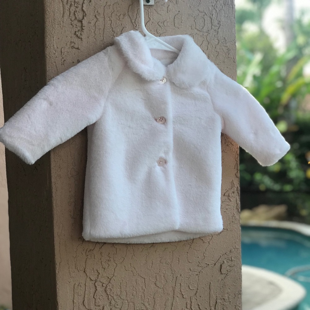 NEW Baby B’gosh Faux Fur Pale Pink Coat